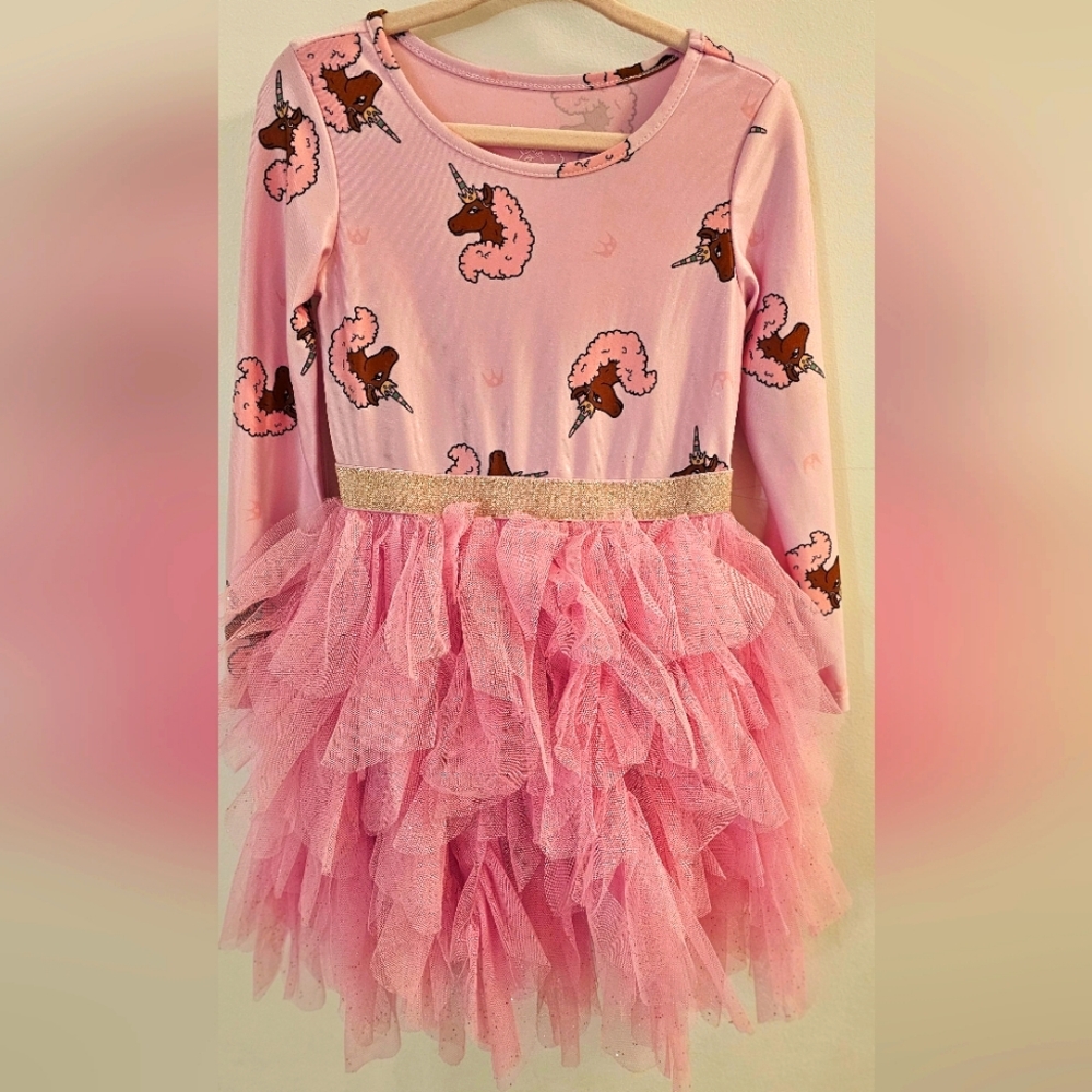 Afro unicorn toddler girl tullu dress (2T)